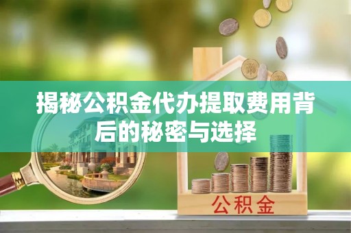 新丰揭秘公积金代办提取费用背后的秘密与选择