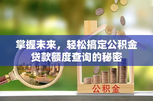 新丰掌握未来，轻松搞定公积金贷款额度查询的秘密