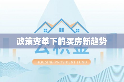 新丰政策变革下的买房新趋势