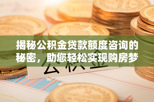 新丰揭秘公积金贷款额度咨询的秘密，助您轻松实现购房梦想